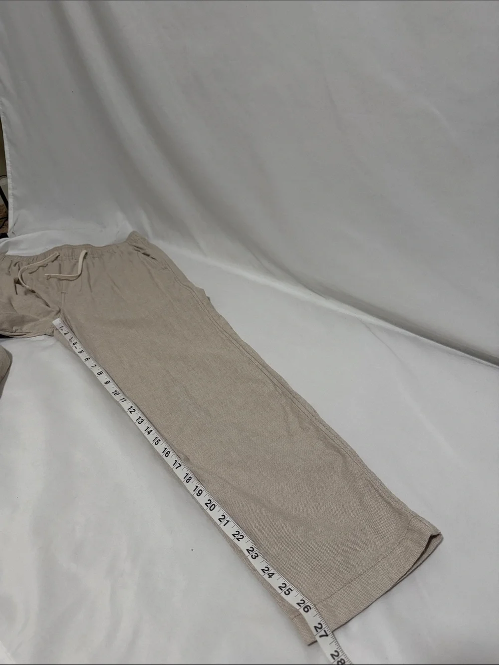 Hollister Men's Light Beige cotton/linen blend pull on pants